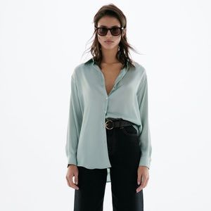 NWT Zara Satin Effect Shirt